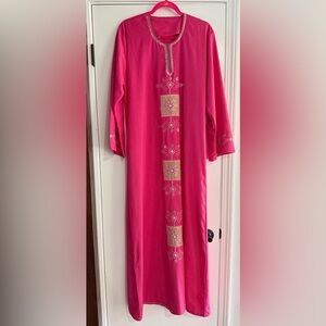 Pink Embroidered Long Dress